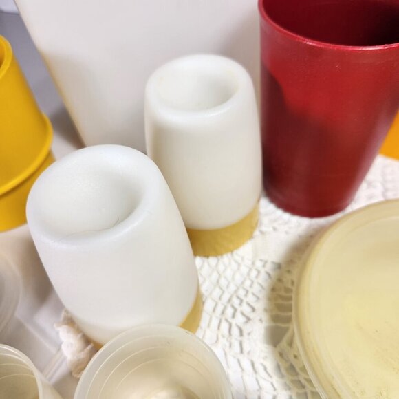 Vintage Tupperware Lot Replacement Cups Egg Cups Seperator Bowl Garlic K… - Picture 6 of 16
